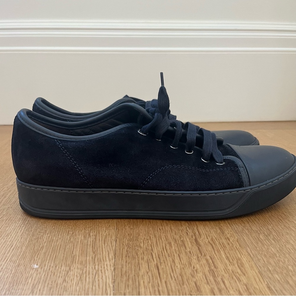 Lanvin DBB1 Black Suede And Leather Low Top Sneakers Men’s Size US 8/EU 41